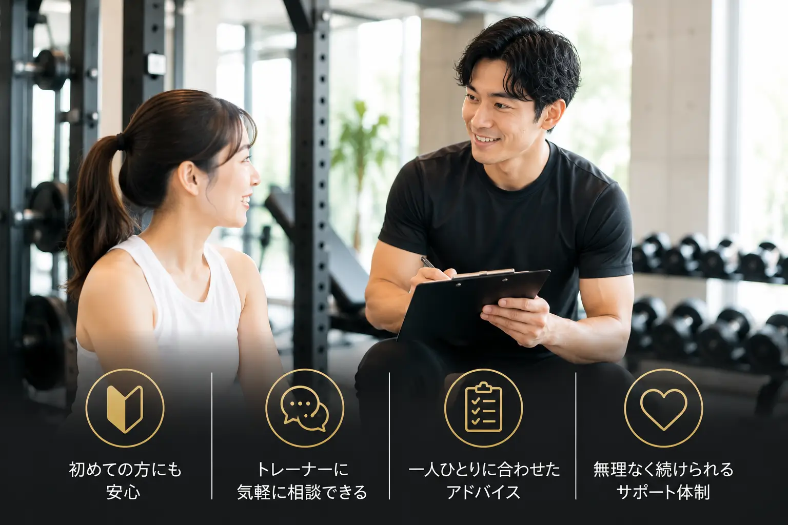 トレーナーによるトレーニング指導が無料